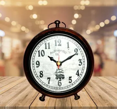 Unique Nautical Handmade Wooden Table Top Clock Desk Clock |Authentic 1972| Antique Stayle Home & Office Study Living Room Decoration Table Clock Gift Item