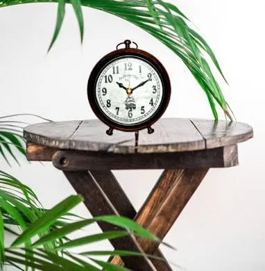 Unique Nautical Handmade Wooden Table Top Clock Desk Clock |Authentic 1972| Antique Stayle Home & Office Study Living Room Decoration Table Clock Gift Item