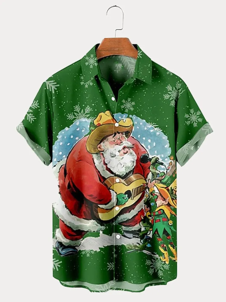 Unique Santa Claus Printed Shirt