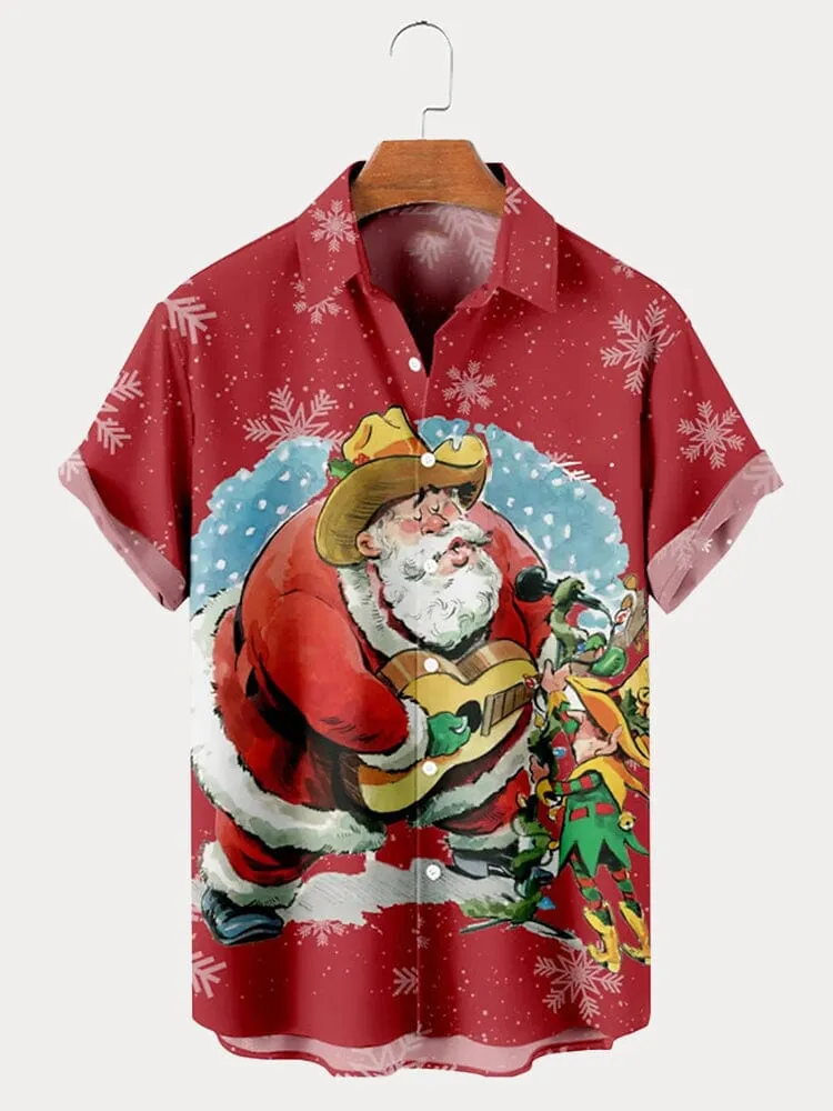 Unique Santa Claus Printed Shirt