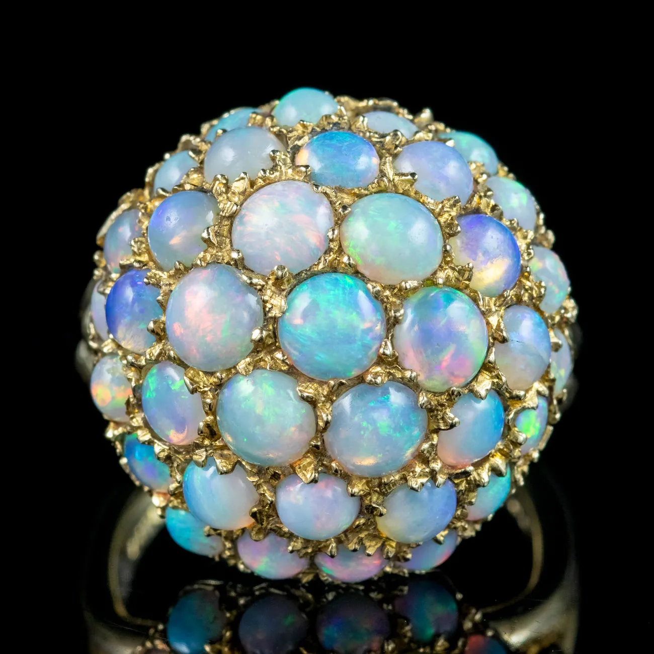 Vintage Opal Boule Cluster Ring 4ct Total Dated 1966