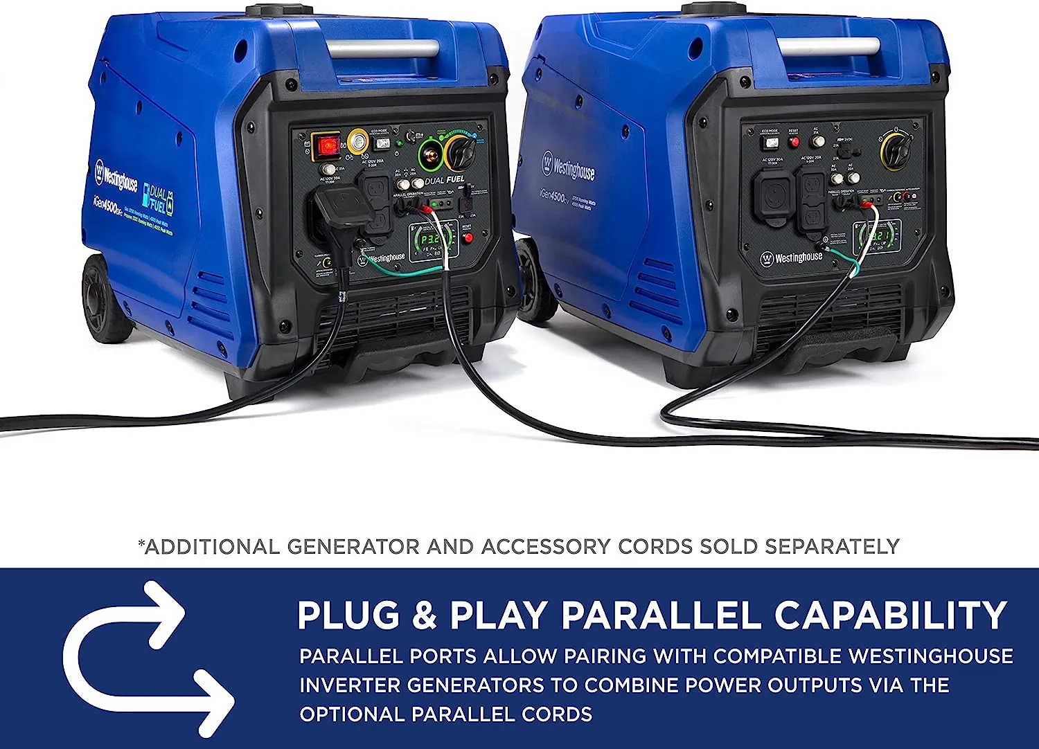 Westinghouse iGen4500cv Inverter Generator 3700W/4500W 30 Amp Recoil Start Gas with CO Sensor New