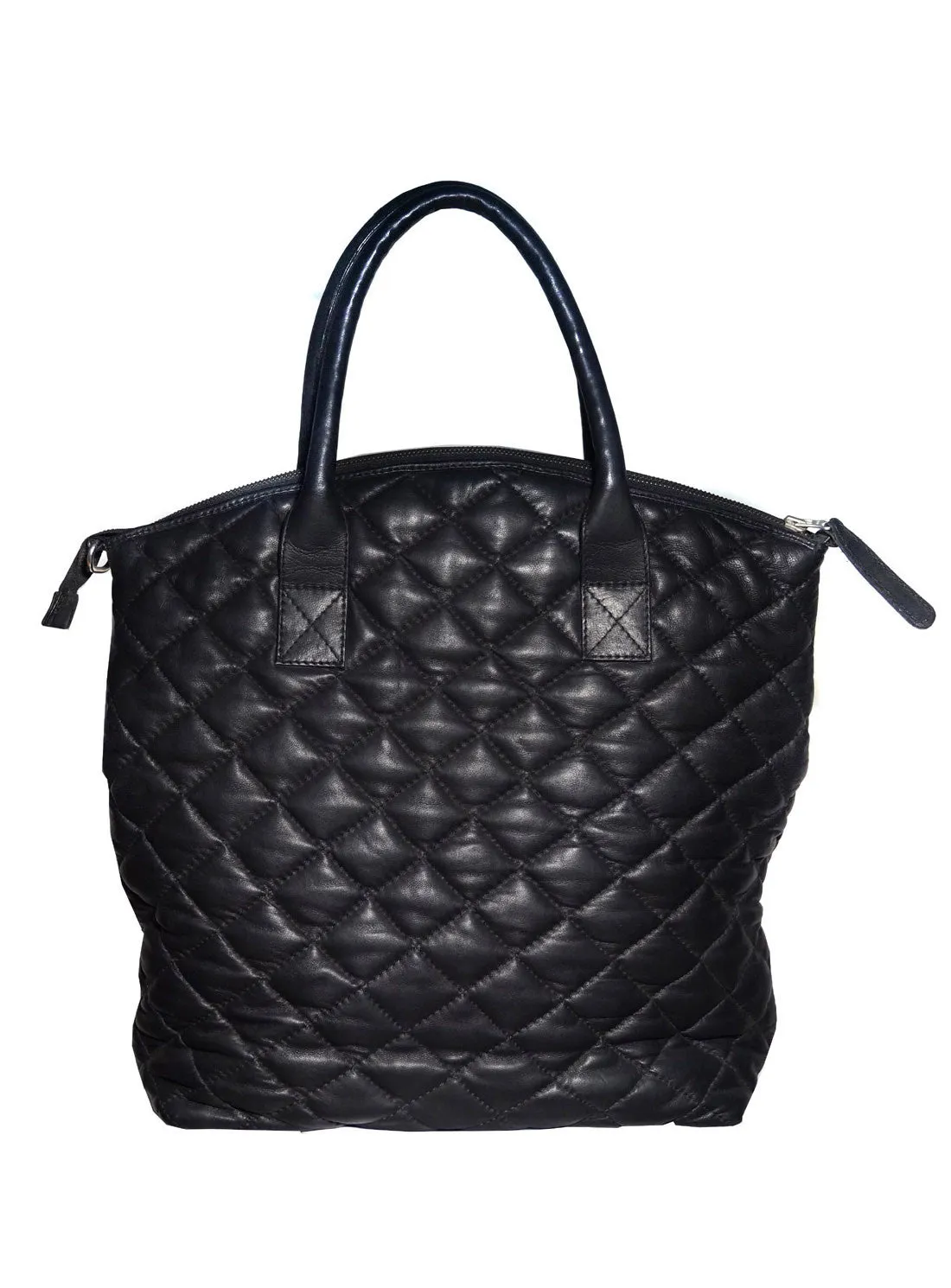 Women Quilted Leather Shopper Bag
