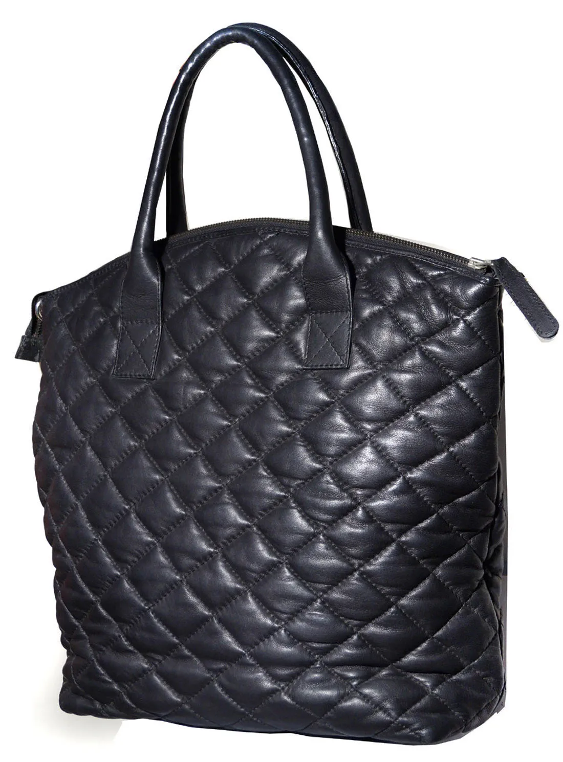 Women Quilted Leather Shopper Bag