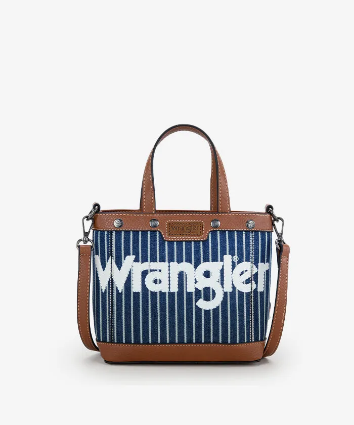 Wrangler Leather Trim Canvas Crossbody Bag