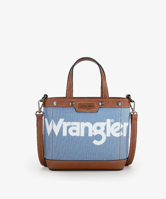Wrangler Leather Trim Canvas Crossbody Bag