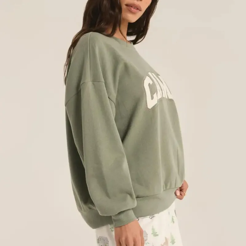 Z Supply Oversized Camp Sweatshirt Palm Green