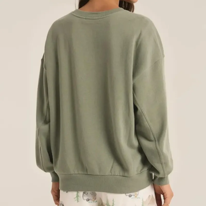 Z Supply Oversized Camp Sweatshirt Palm Green